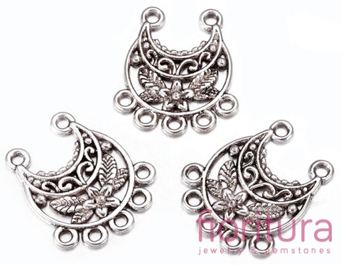 PODSTAWA KOLCZYKA, ROZDZIELACZ 23x20x2,5MM KOLOR STARE SREBRO