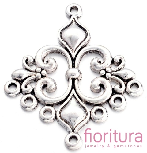 PODSTAWA KOLCZYKA, ROZDZIELACZ 34x29x2MM KOLOR STARE SREBRO