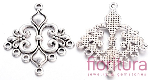 PODSTAWA KOLCZYKA, ROZDZIELACZ 34x29x2MM KOLOR STARE SREBRO