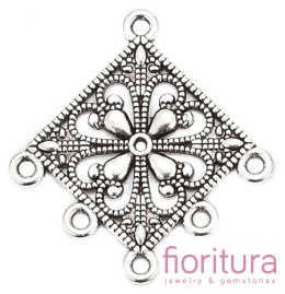 PODSTAWA KOLCZYKA, ROZDZIELACZ NA PIĘĆ 35x34x1,5MM KOLOR STARE SREBRO