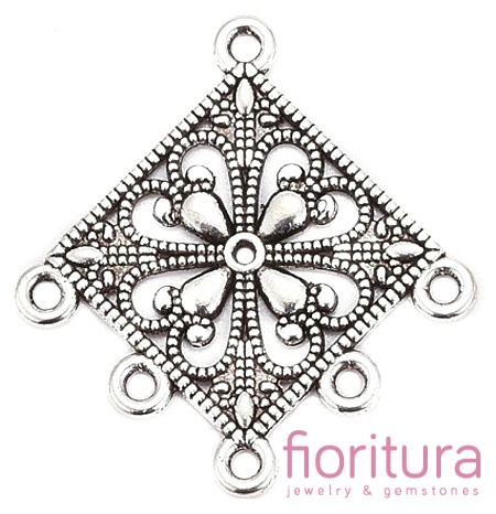 PODSTAWA KOLCZYKA, ROZDZIELACZ NA PIĘĆ 35x34x1,5MM KOLOR STARE SREBRO