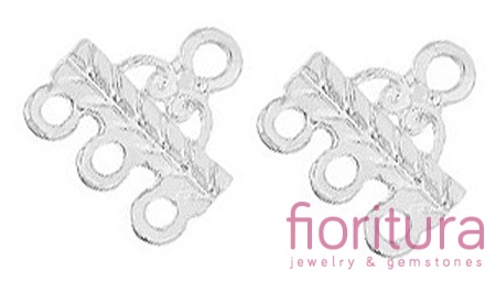 ROZDZIELACZ NA TRZY PODSTAWA KOLCZYKA 13,5x13x1,5MM KOLOR SREBRNY