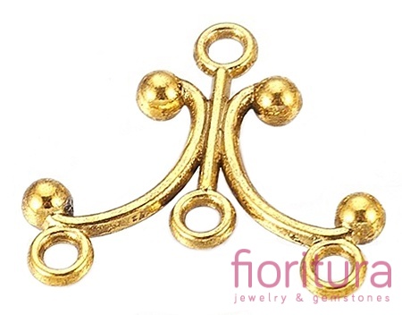 PODSTAWA KOLCZYKA, ROZDZIELACZ NA TRZY 28x25x4MM KOLOR ANTYCZNE ZŁOTO