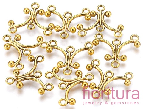 PODSTAWA KOLCZYKA, ROZDZIELACZ NA TRZY 28x25x4MM KOLOR ANTYCZNE ZŁOTO