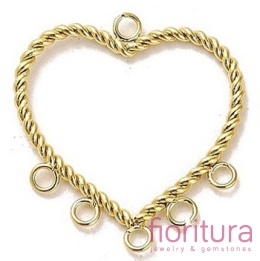 PODSTAWA KOLCZYKA SERCE 19x18,5x1MM KOLOR ZŁOTY