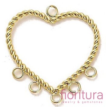 PODSTAWA KOLCZYKA SERCE 19x18,5x1MM KOLOR ZŁOTY