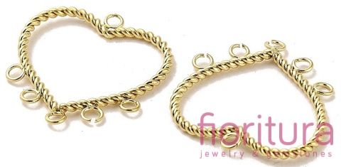 PODSTAWA KOLCZYKA SERCE 19x18,5x1MM KOLOR ZŁOTY