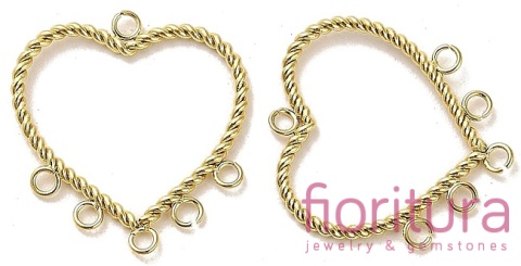 PODSTAWA KOLCZYKA SERCE 19x18,5x1MM KOLOR ZŁOTY