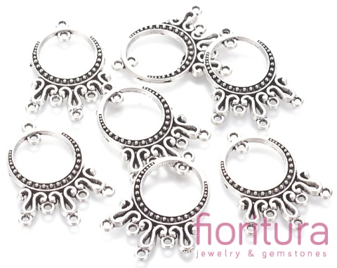 PODSTAWA KOLCZYKA, ROZDZIELACZ 34,5x26x1,5MM KOLOR STARE SREBRO