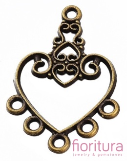 PODSTAWA KOLCZYKA SEWRCE 30x21x2MM KOLOR STARE SREBRO