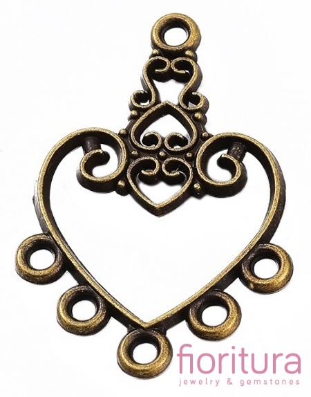 PODSTAWA KOLCZYKA SEWRCE 30x21x2MM KOLOR STARE SREBRO