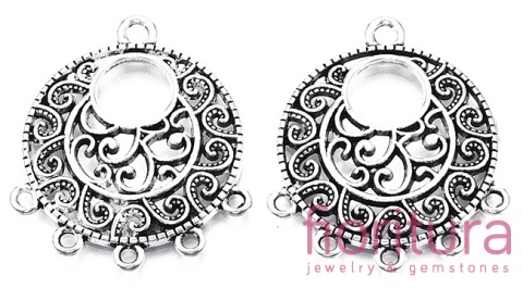 PODSTAWA KOLCZYKA 35x30x3,5MM KOLOR STARE SREBRO