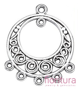 PODSTAWA KOLCZYKA WIRY 24x20x1MM KOLOR STARE SREBRO