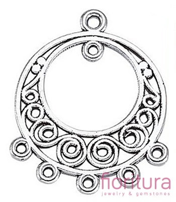 PODSTAWA KOLCZYKA WIRY 24x20x1MM KOLOR STARE SREBRO