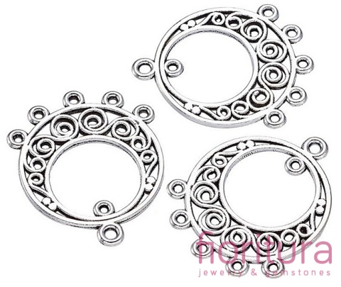 PODSTAWA KOLCZYKA WIRY 24x20x1MM KOLOR STARE SREBRO