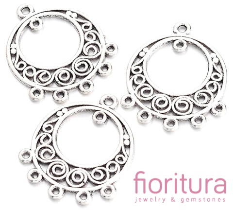 PODSTAWA KOLCZYKA WIRY 24x20x1MM KOLOR STARE SREBRO