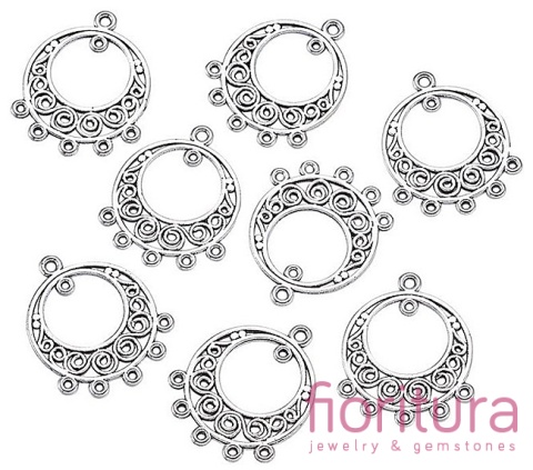 PODSTAWA KOLCZYKA WIRY 24x20x1MM KOLOR STARE SREBRO