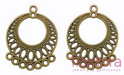 PODSTAWA KOLCZYKA 37,5x29x1MM KOLOR STARE ZŁOTO