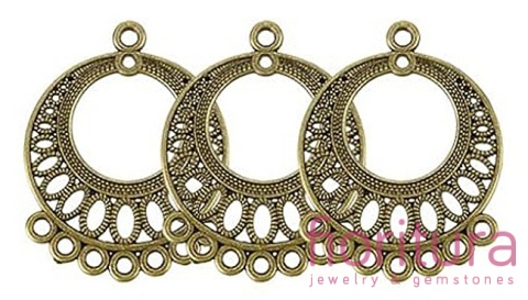 PODSTAWA KOLCZYKA 37,5x29x1MM KOLOR STARE ZŁOTO