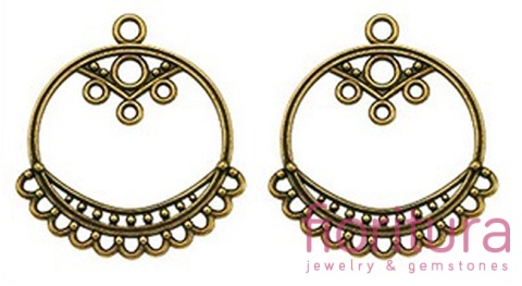 PODSTAWA KOLCZYKA 36,5x33,5x2MM KOLOR STARE ZŁOTO