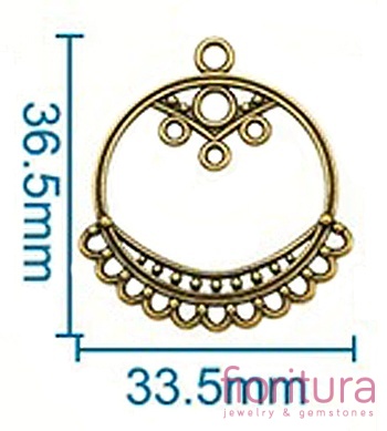 PODSTAWA KOLCZYKA 36,5x33,5x2MM KOLOR STARE ZŁOTO