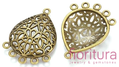 PODSTAWA KOLCZYKA 37x26,5x1,5MM KOLOR STARE ZŁOTO