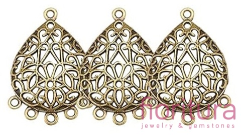 PODSTAWA KOLCZYKA 37x26,5x1,5MM KOLOR STARE ZŁOTO