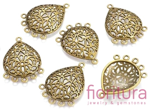 PODSTAWA KOLCZYKA 37x26,5x1,5MM KOLOR STARE ZŁOTO