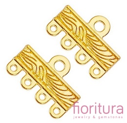 ROZDZIELACZ NA CZTERY PODSTAWA KOLCZYKA 11,5x16x1MM KOLOR ZŁOTY