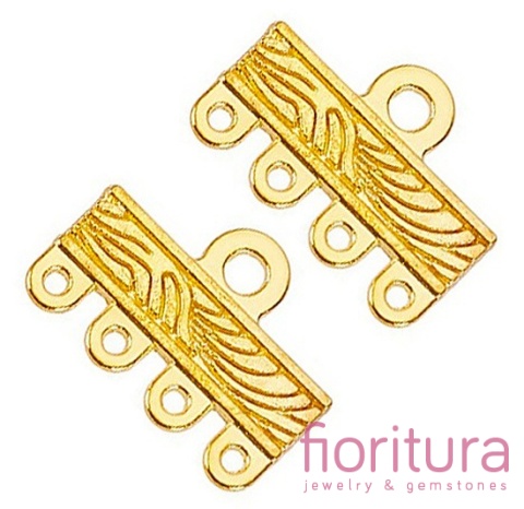 ROZDZIELACZ NA CZTERY PODSTAWA KOLCZYKA 11,5x16x1MM KOLOR ZŁOTY