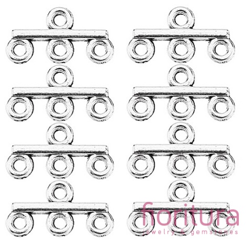 ROZDZIELACZ NA TRZY PODSTAWA KOLCZYKA 8,5x15,5x2MM KOLOR STARE SREBRO