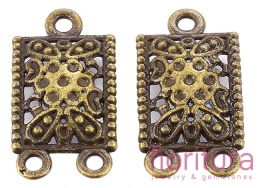 ROZDZIELACZ NA DWA PODSTAWA KOLCZYKA 23x12,5x3MM KOLOR STARE ZŁOTO