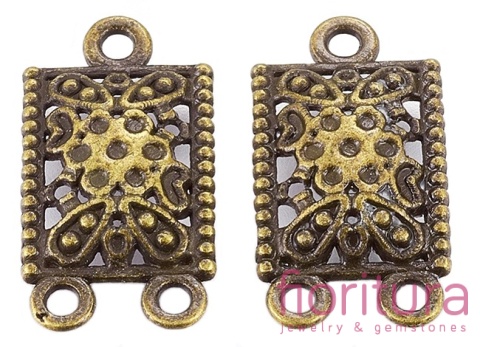 ROZDZIELACZ NA DWA PODSTAWA KOLCZYKA 23x12,5x3MM KOLOR STARE ZŁOTO