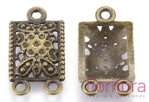 ROZDZIELACZ NA DWA PODSTAWA KOLCZYKA 23x12,5x3MM KOLOR STARE ZŁOTO