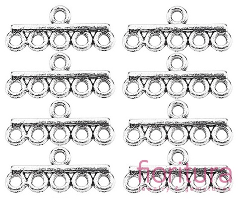 ROZDZIELACZ NA PIĘĆ PODSTAWA KOLCZYKA 8,5x19,5x2MM KOLOR STARE SREBRO