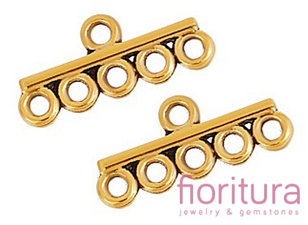 ROZDZIELACZ NA PIĘĆ PODSTAWA KOLCZYKA 8,5x19,5x2MM KOLOR ANTYCZNE ZŁOTO
