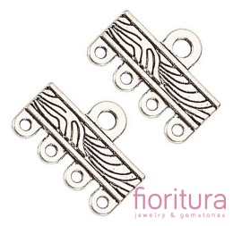 ROZDZIELACZ NA CZTERY PODSTAWA KOLCZYKA 11,5x16x1MM KOLOR STARE SREBRO