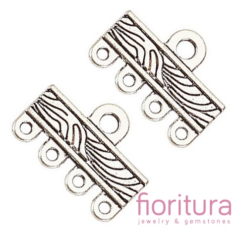 ROZDZIELACZ NA CZTERY PODSTAWA KOLCZYKA 11,5x16x1MM KOLOR STARE SREBRO