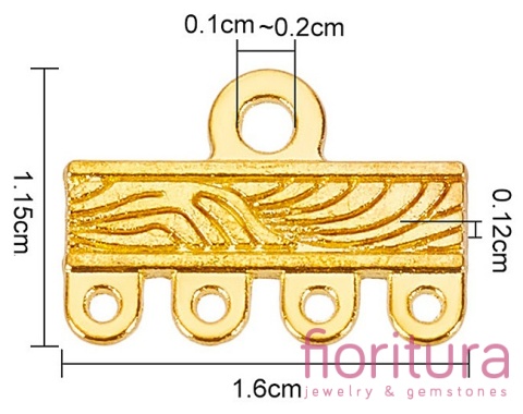 ROZDZIELACZ NA CZTERY PODSTAWA KOLCZYKA 11,5x16x1MM KOLOR STARE SREBRO