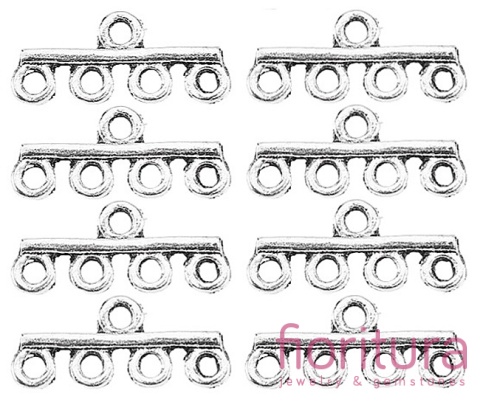 ROZDZIELACZ NA CZTERY PODSTAWA KOLCZYKA 8,5x19x2MM KOLOR STARE SREBRO