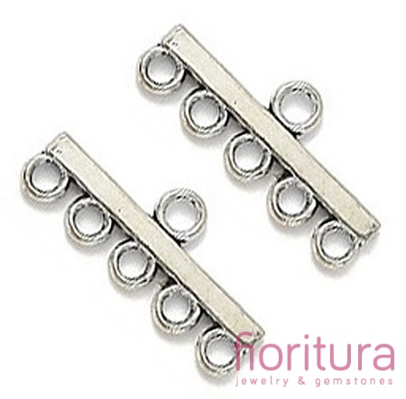 ROZDZIELACZ NA PIĘĆ PODSTAWA KOLCZYKA 12x29x2MM KOLOR STARE SREBRO