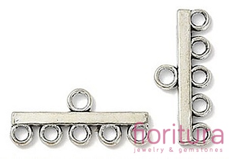 ROZDZIELACZ NA PIĘĆ PODSTAWA KOLCZYKA 12x29x2MM KOLOR STARE SREBRO