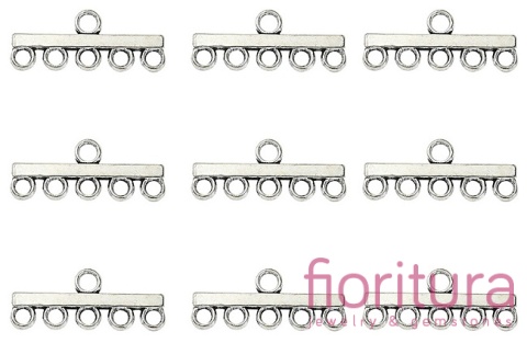 ROZDZIELACZ NA PIĘĆ PODSTAWA KOLCZYKA 12x29x2MM KOLOR STARE SREBRO