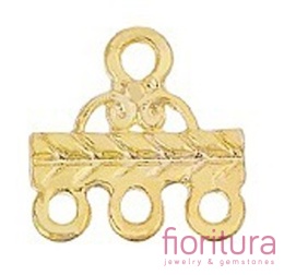 ROZDZIELACZ NA TRZY PODSTAWA KOLCZYKA 13,5x13x1,5MM KOLOR ZŁOTY