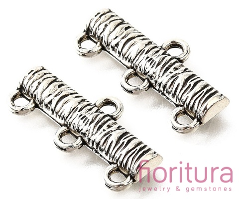 ROZDZIELACZ NA TRZY PODSTAWA KOLCZYKA 11,5x25x3MM KOLOR STARE SREBRO