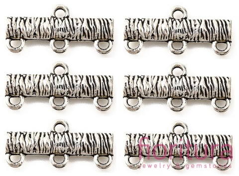 ROZDZIELACZ NA TRZY PODSTAWA KOLCZYKA 11,5x25x3MM KOLOR STARE SREBRO