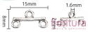ROZDZIELACZ NA DWA PODSTAWA KOLCZYKA 8,5x15x2MM KOLOR STARE SREBRO