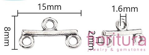ROZDZIELACZ NA DWA PODSTAWA KOLCZYKA 8,5x15x2MM KOLOR STARE SREBRO