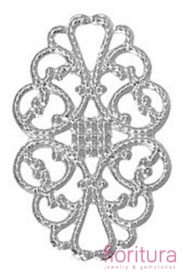 BAZA, ŁĄCZNIK,ZAWIESZKA FILIGRAN 31x20x0,5MM KOLOR STARE SREBRO