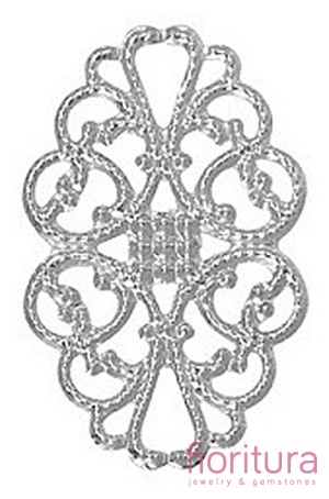 BAZA, ŁĄCZNIK,ZAWIESZKA FILIGRAN 31x20x0,5MM KOLOR STARE SREBRO